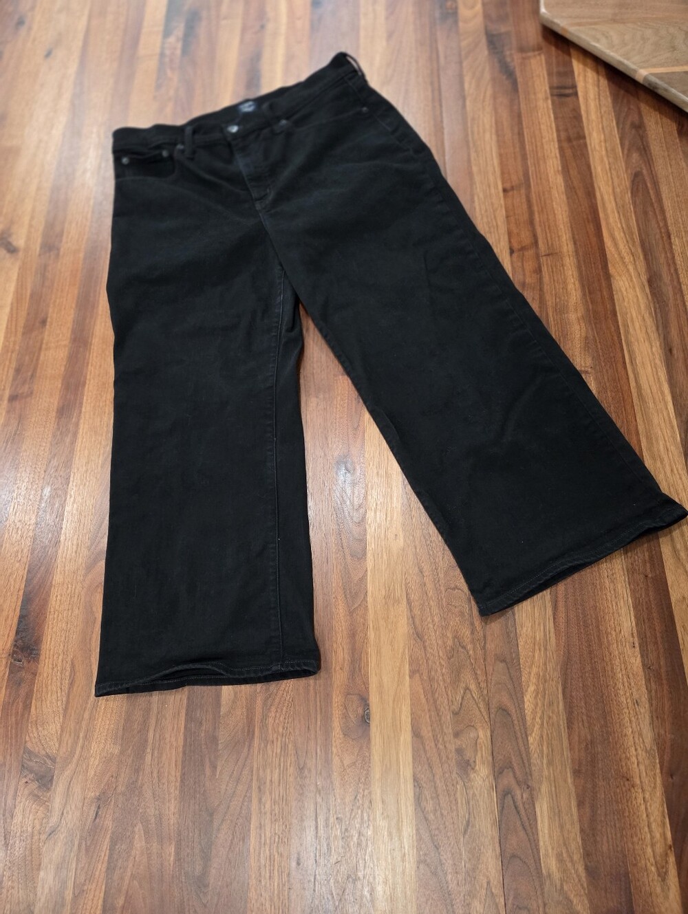 J. Crew Wide Leg Crop Black CB371 In All Day Stretch Size 32